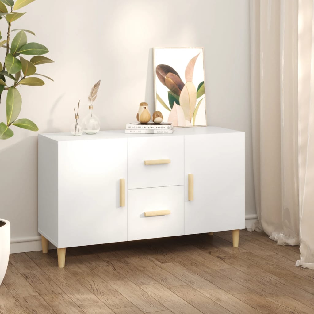 Modern Wooden Sideboard Storage Cabinet Unit With 2 Doors & 2 Drawers Wood