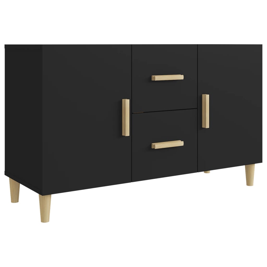 Modern Wooden Sideboard Storage Cabinet Unit With 2 Doors & 2 Drawers Wood