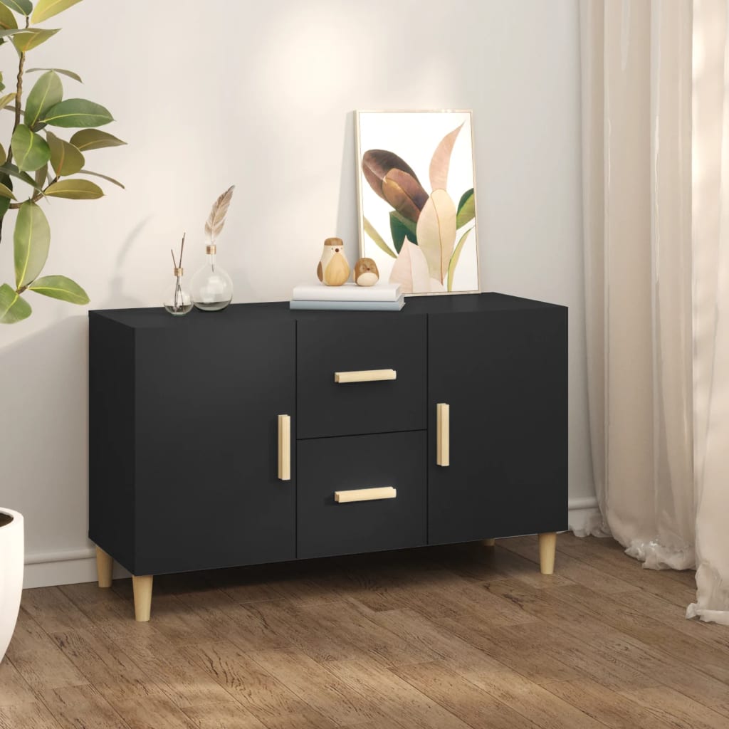 Modern Wooden Sideboard Storage Cabinet Unit With 2 Doors & 2 Drawers Wood