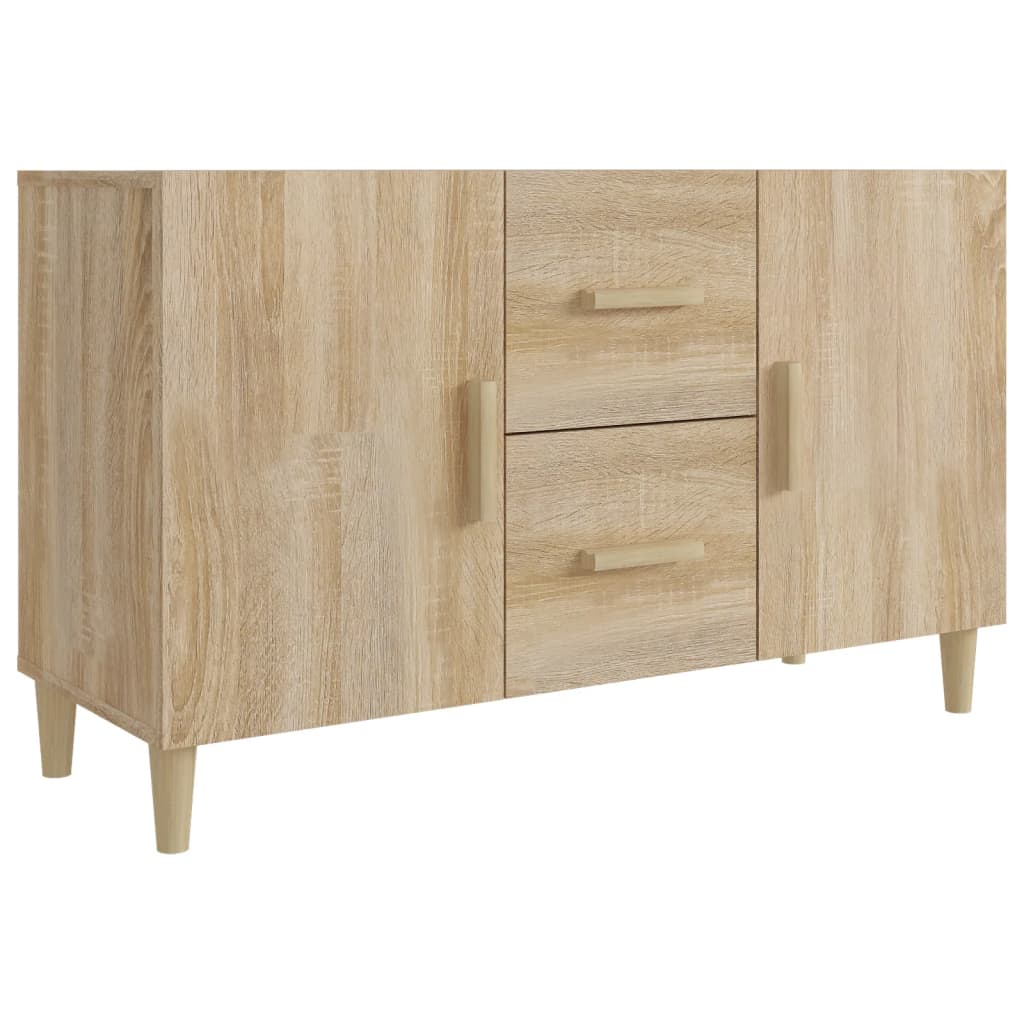 Modern Wooden Sideboard Storage Cabinet Unit With 2 Doors & 2 Drawers Wood