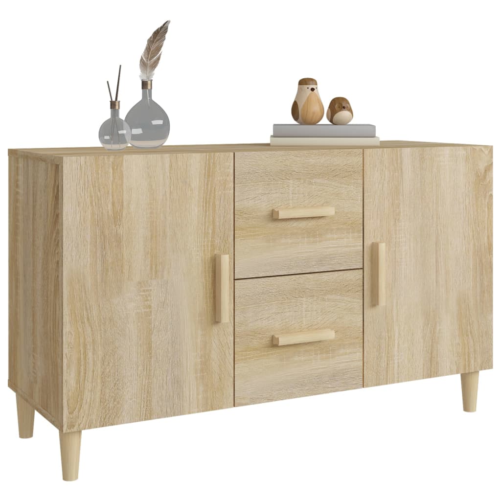 Modern Wooden Sideboard Storage Cabinet Unit With 2 Doors & 2 Drawers Wood