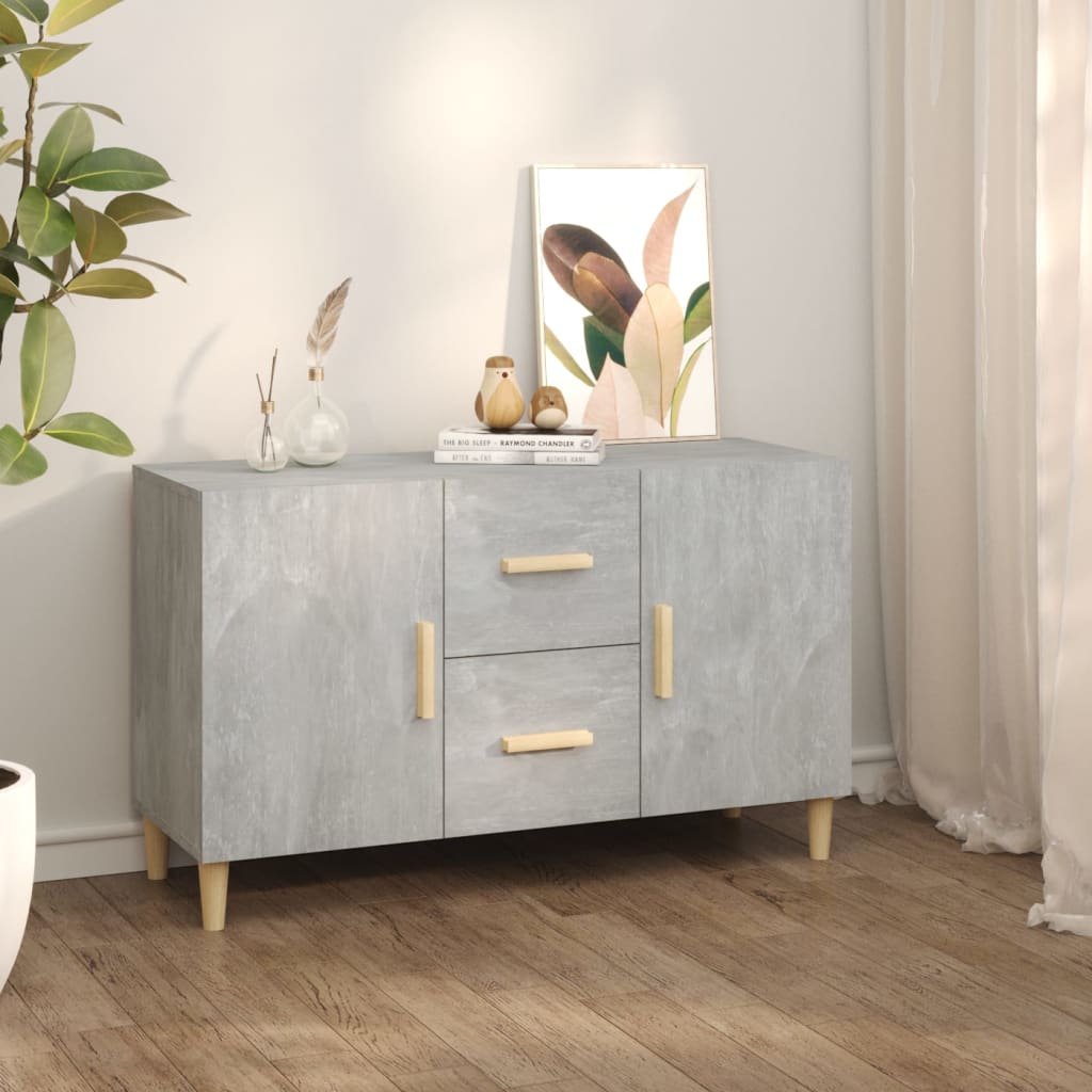 Modern Wooden Sideboard Storage Cabinet Unit With 2 Doors & 2 Drawers Wood