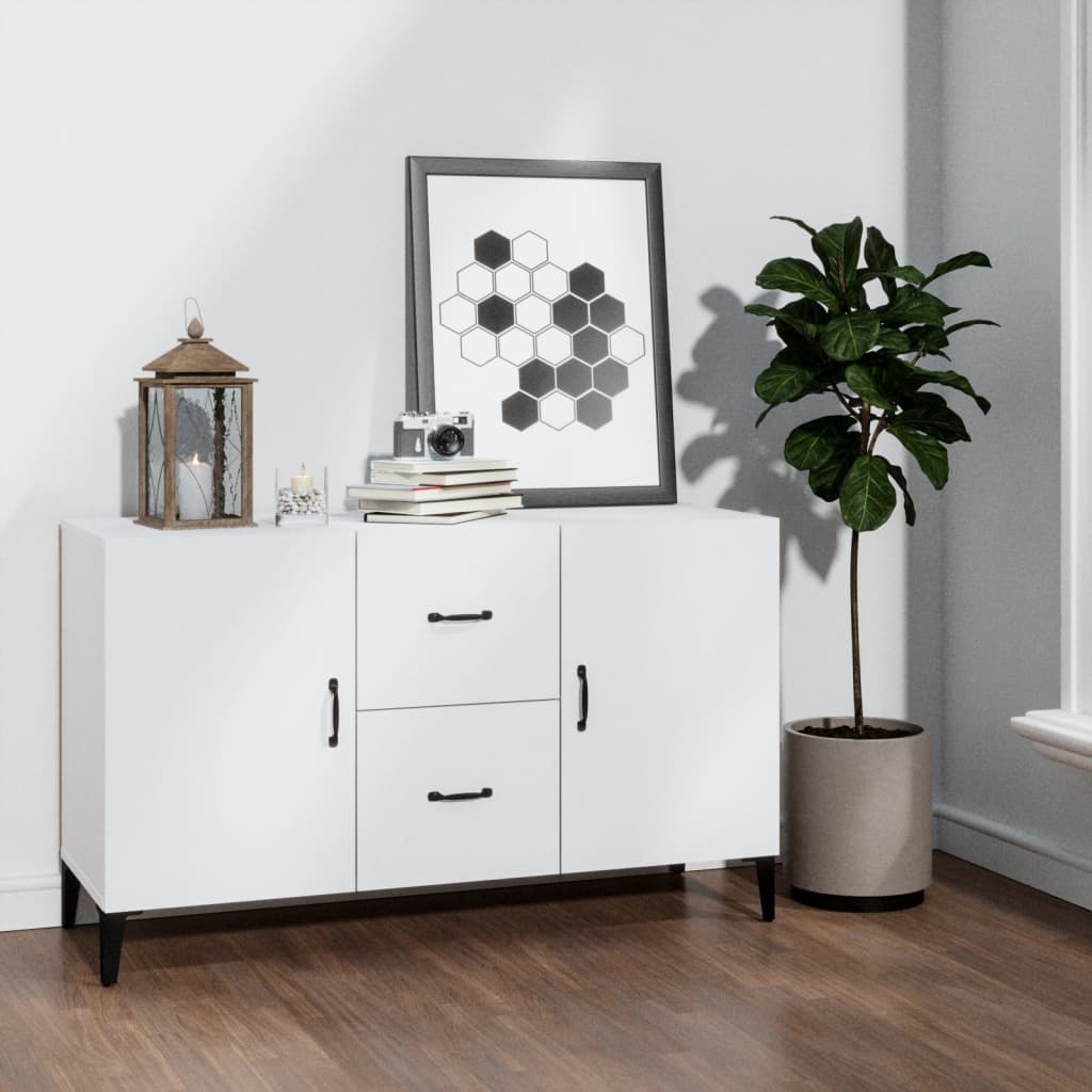 Modern Wooden Sideboard Storage Cabinet Unit With 2 Doors & 2 Drawers Wood