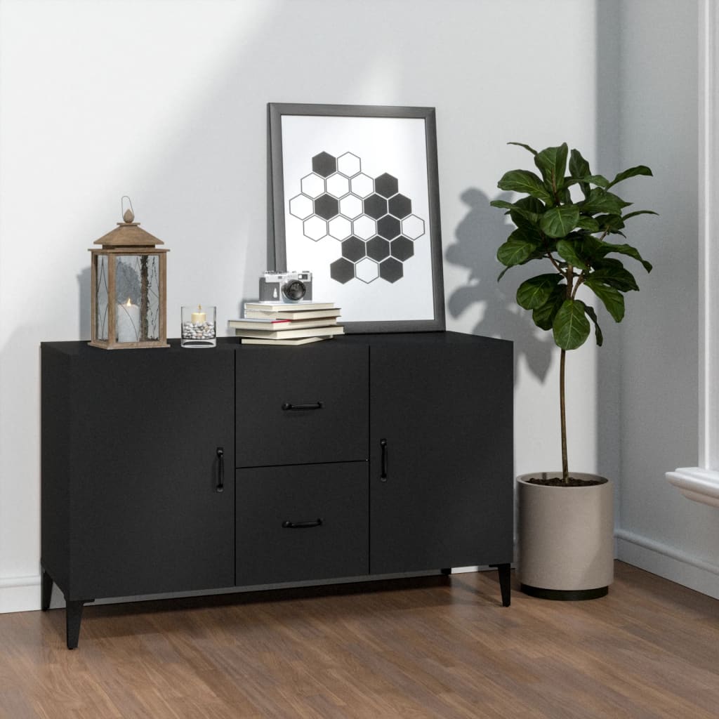 Modern Wooden Sideboard Storage Cabinet Unit With 2 Doors & 2 Drawers Wood
