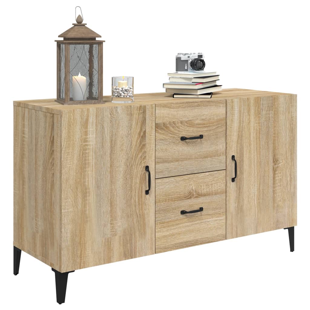 Modern Wooden Sideboard Storage Cabinet Unit With 2 Doors & 2 Drawers Wood