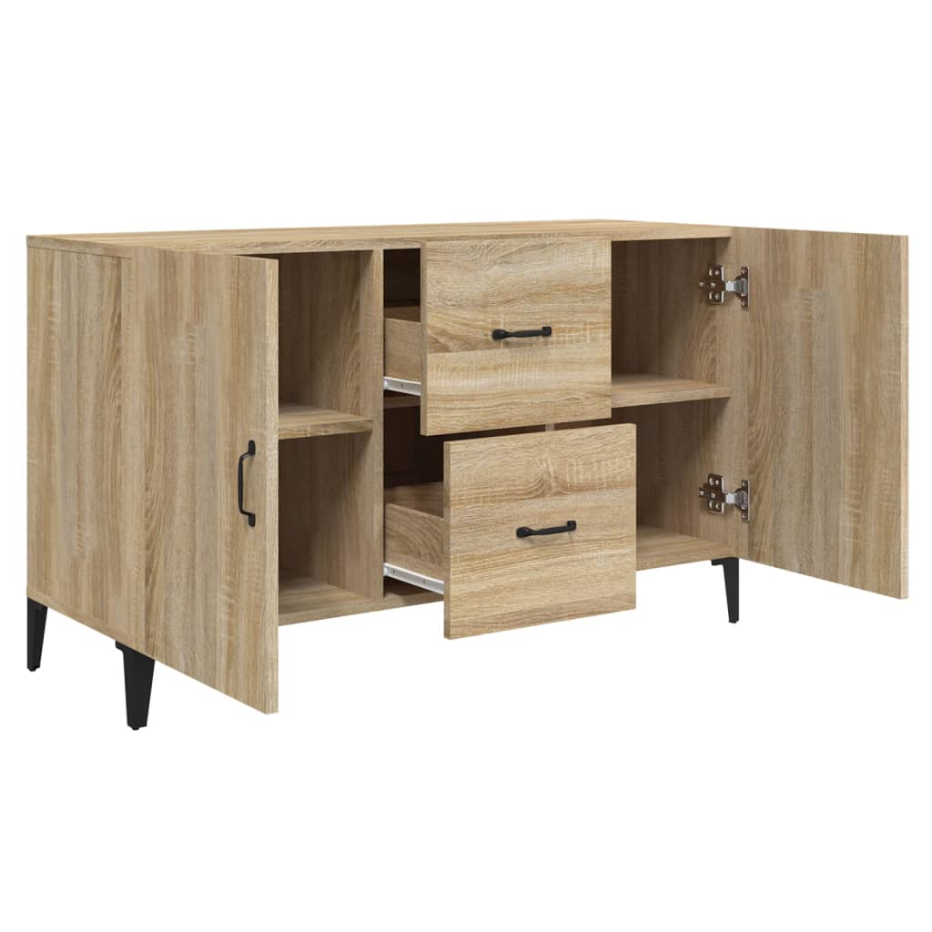 Modern Wooden Sideboard Storage Cabinet Unit With 2 Doors & 2 Drawers Wood
