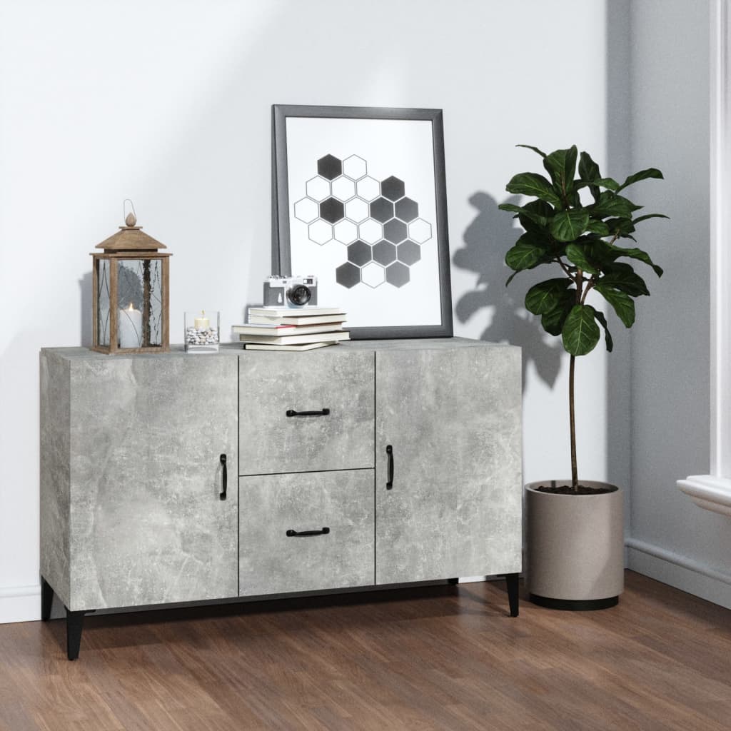 Modern Wooden Sideboard Storage Cabinet Unit With 2 Doors & 2 Drawers Wood