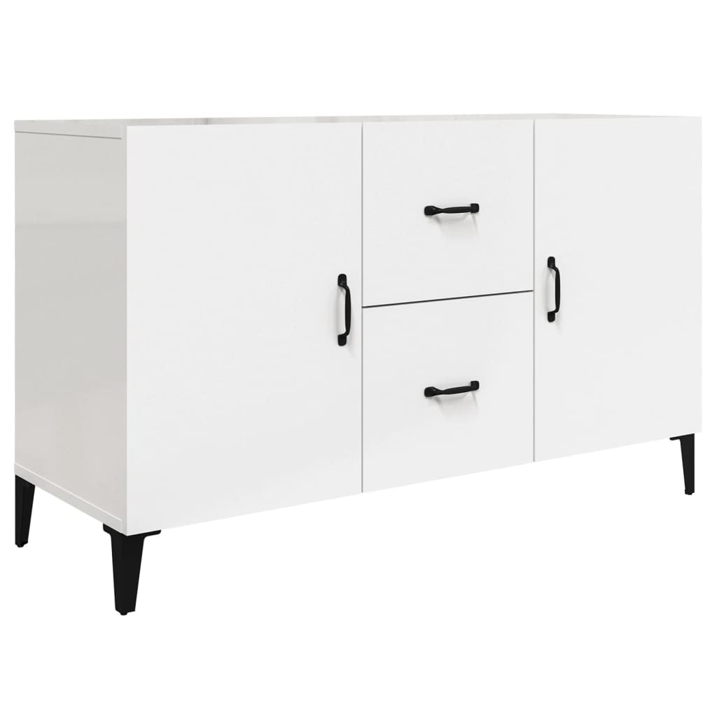Modern Wooden Sideboard Storage Cabinet Unit With 2 Doors & 2 Drawers Wood