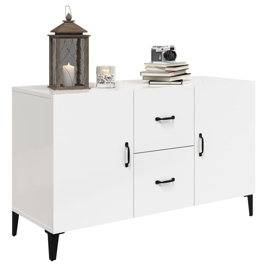 Modern Wooden Sideboard Storage Cabinet Unit With 2 Doors & 2 Drawers Wood