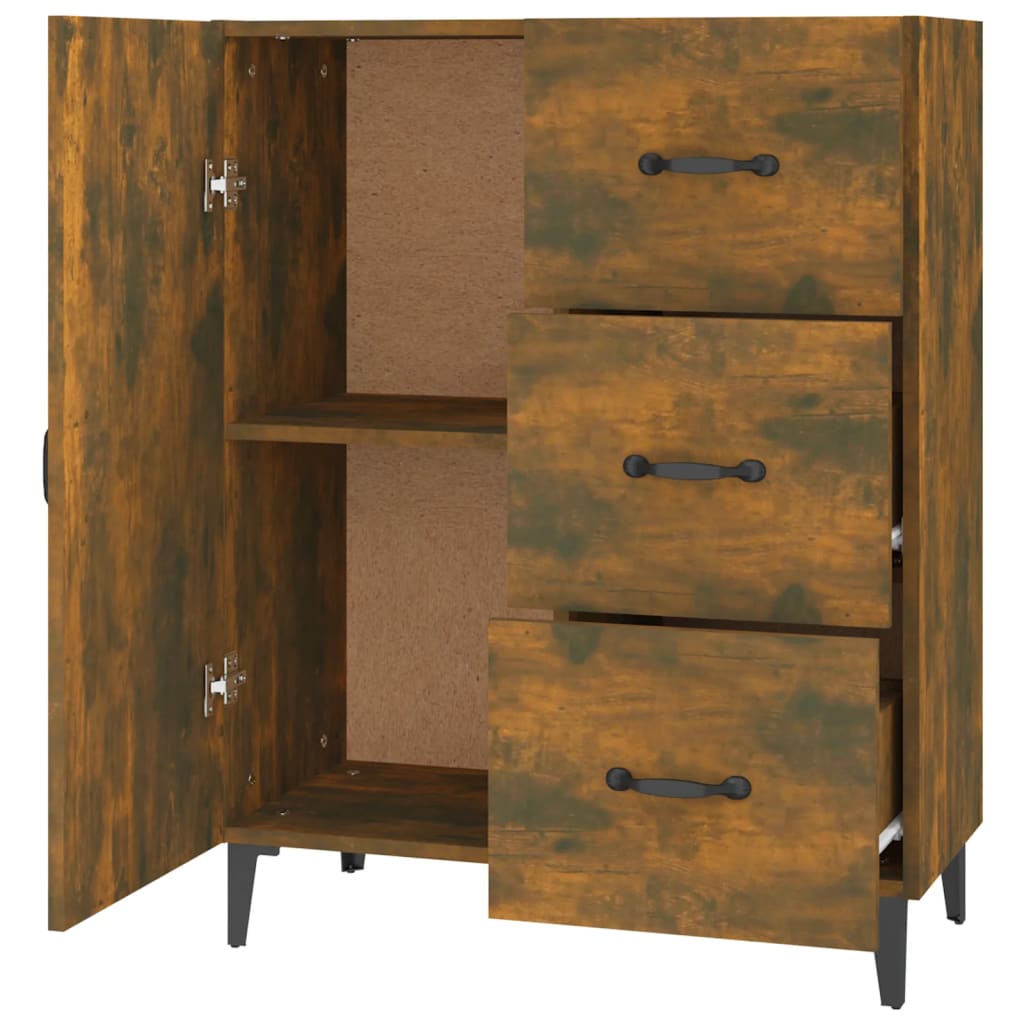 Sideboard Smoked Oak 69.5x34x90 cm Engineered Wood