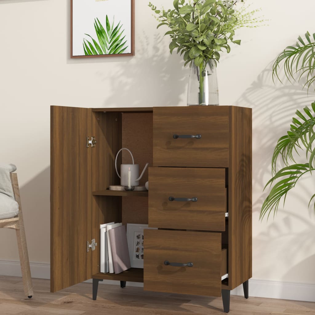 Sideboard Brown Oak 69.5x34x90 cm Engineered Wood