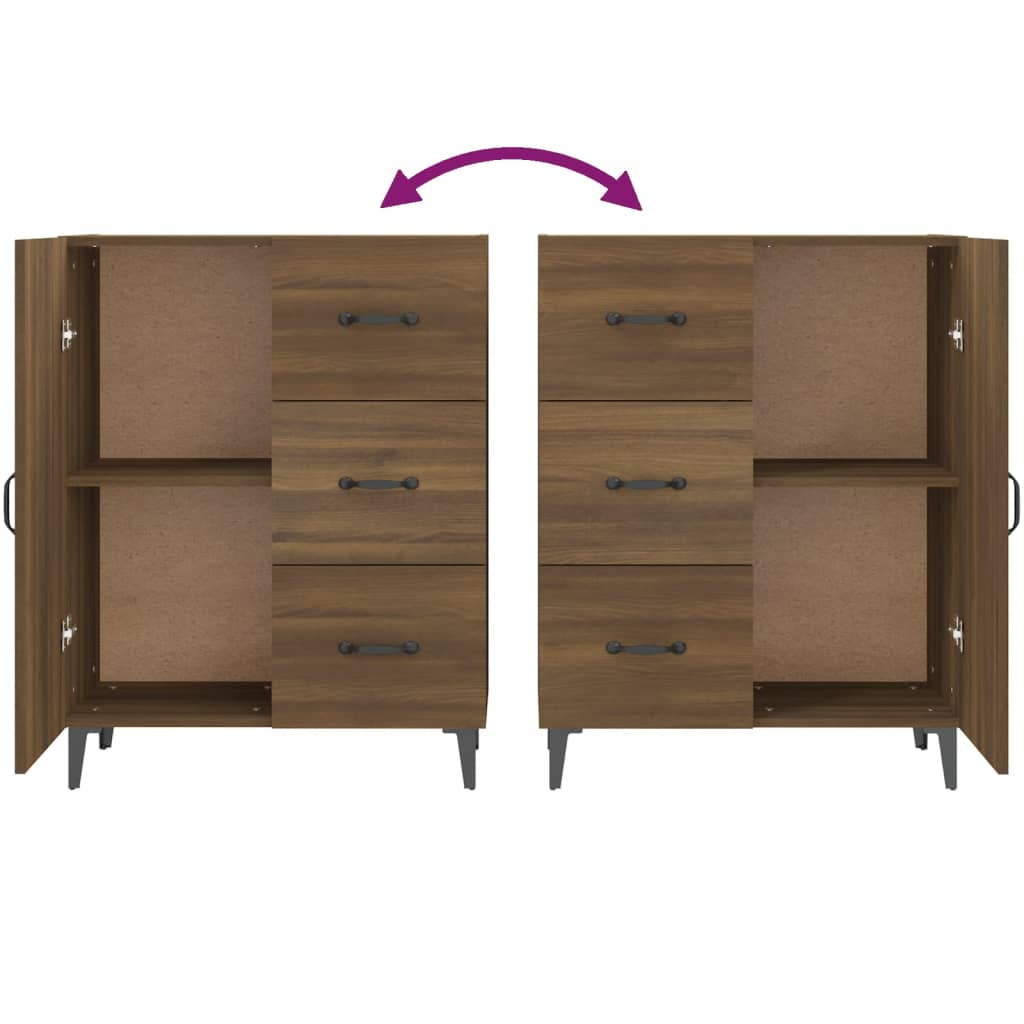 Sideboard Brown Oak 69.5x34x90 cm Engineered Wood