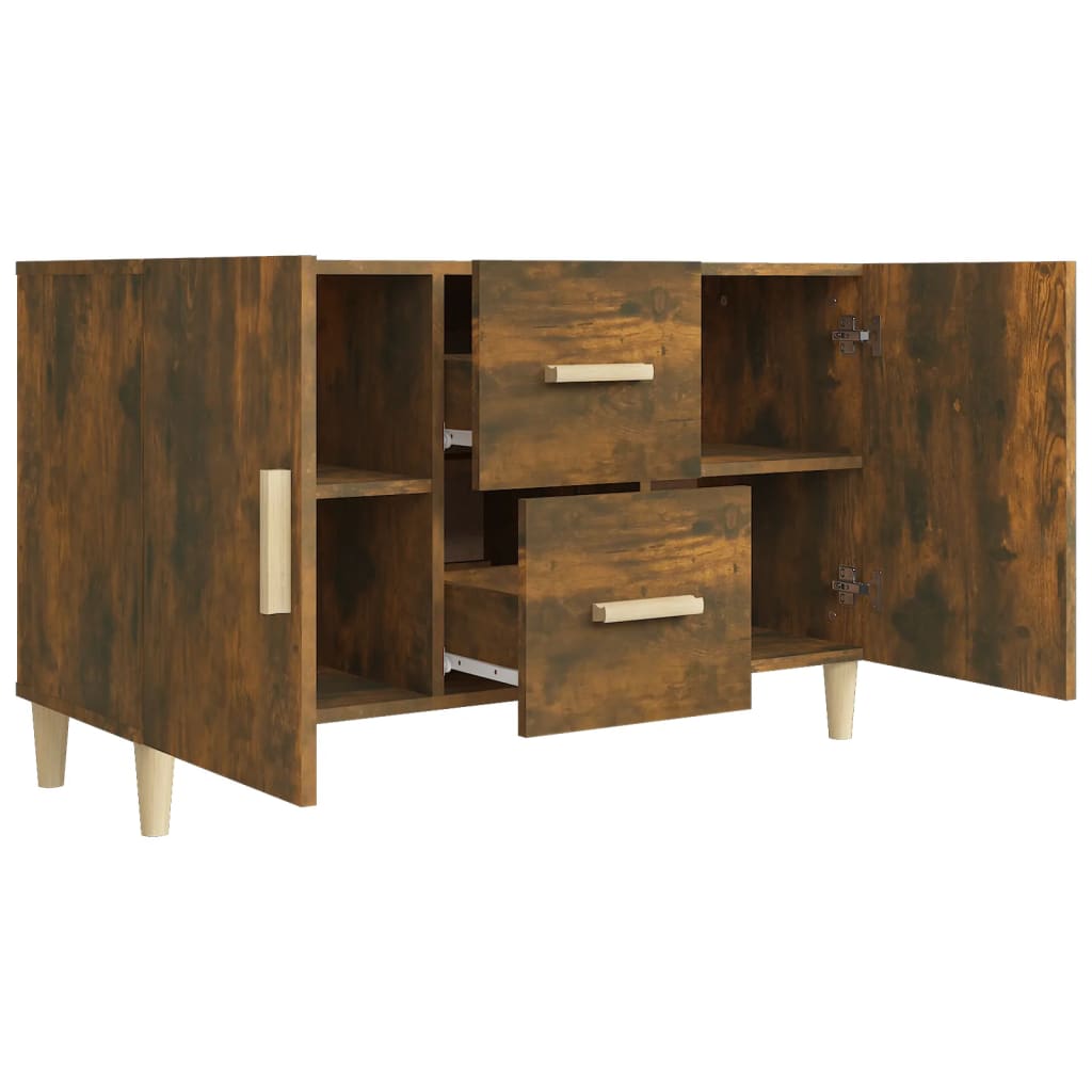 Modern Wooden Sideboard Storage Cabinet Unit With 2 Doors & 2 Drawers Wood