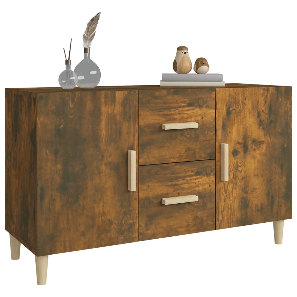 Modern Wooden Sideboard Storage Cabinet Unit With 2 Doors & 2 Drawers Wood