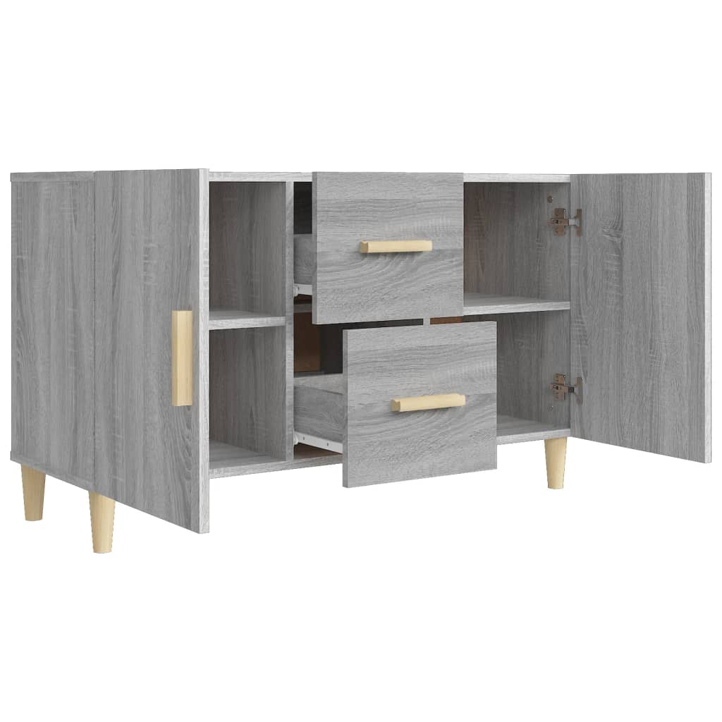 Modern Wooden Sideboard Storage Cabinet Unit With 2 Doors & 2 Drawers Wood