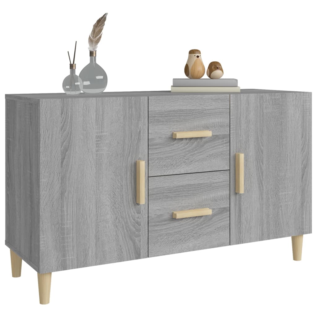 Modern Wooden Sideboard Storage Cabinet Unit With 2 Doors & 2 Drawers Wood