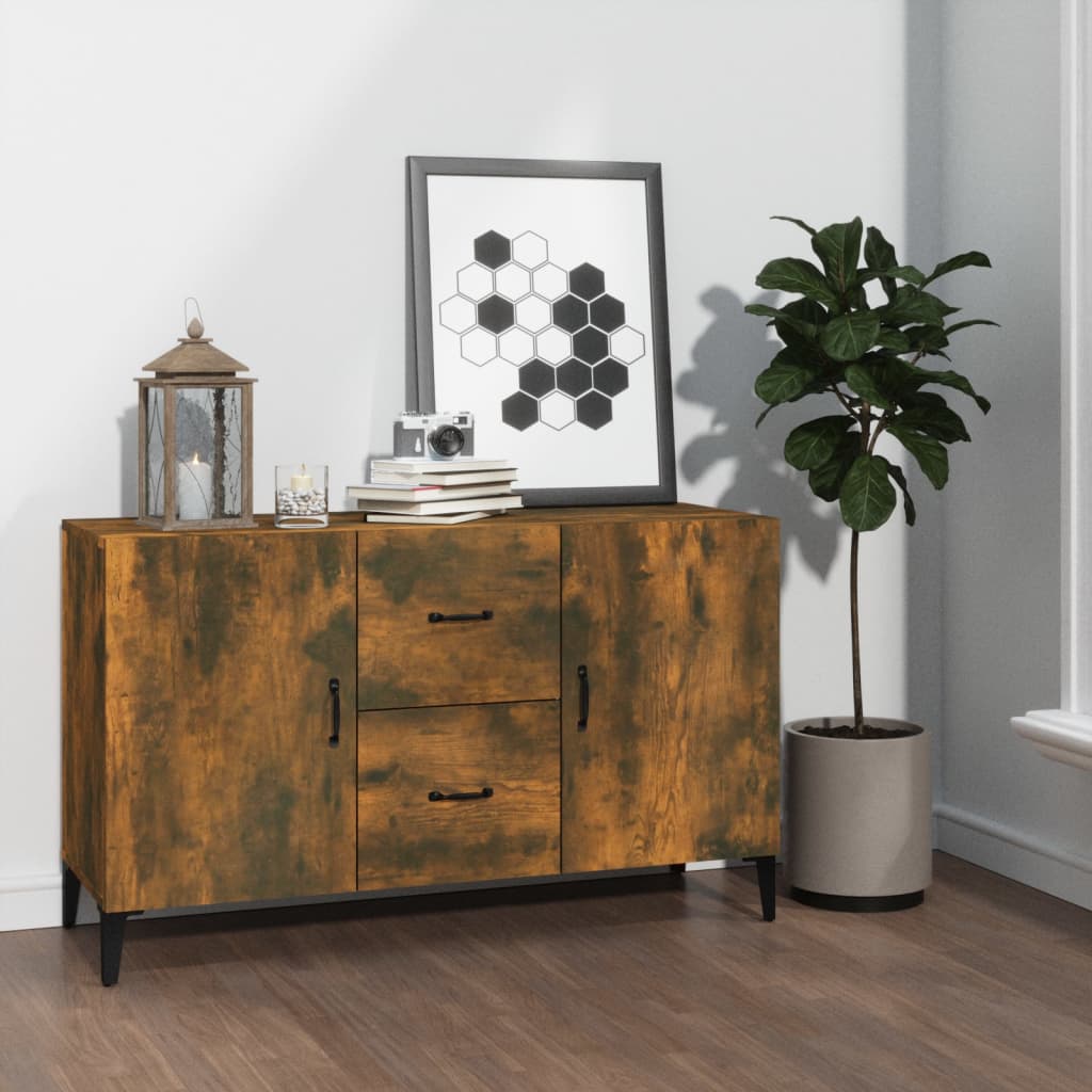 Modern Wooden Sideboard Storage Cabinet Unit With 2 Doors & 2 Drawers Wood