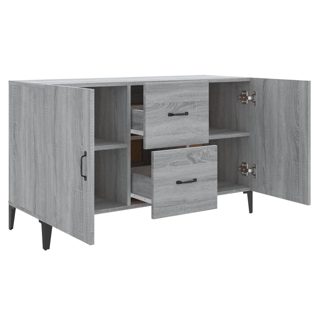 Modern Wooden Sideboard Storage Cabinet Unit With 2 Doors & 2 Drawers Wood
