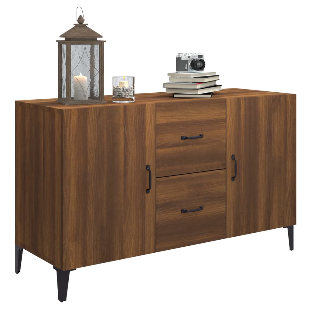 Modern Wooden Sideboard Storage Cabinet Unit With 2 Doors & 2 Drawers Wood