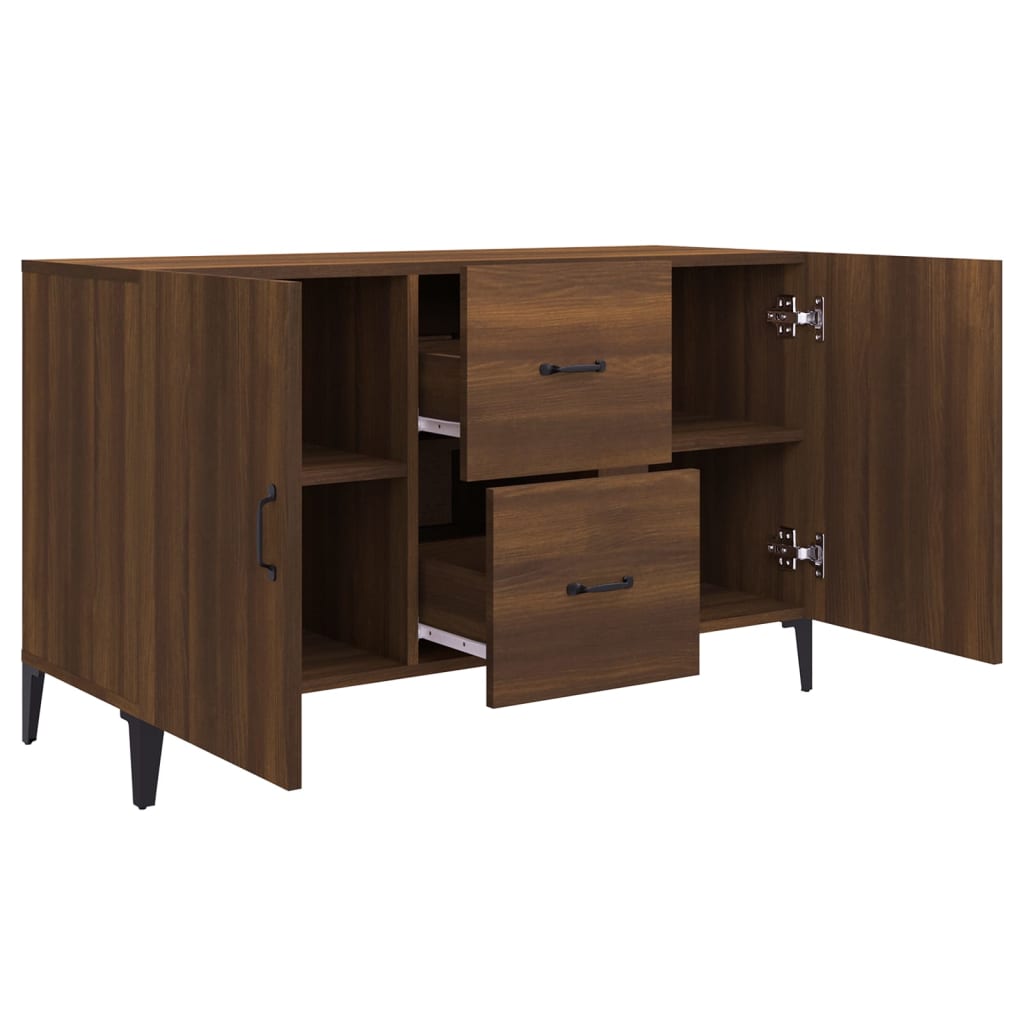 Modern Wooden Sideboard Storage Cabinet Unit With 2 Doors & 2 Drawers Wood