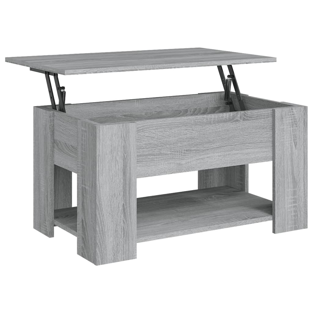 Modern Wooden Living Room Coffee Table With Lift Top Design & Storage Shelf Wood