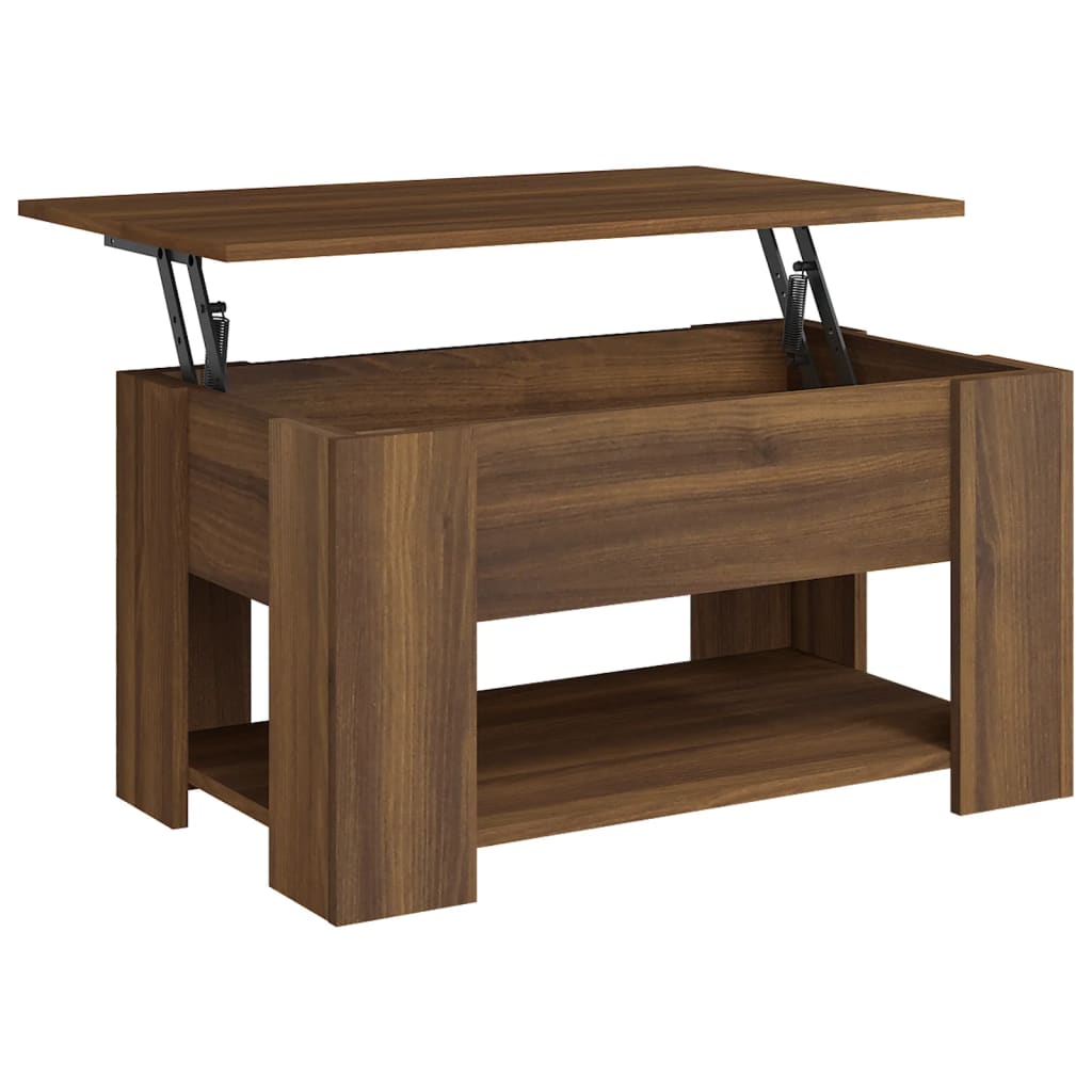 Coffee Table Brown Oak 79x49x41 cm Engineered Wood