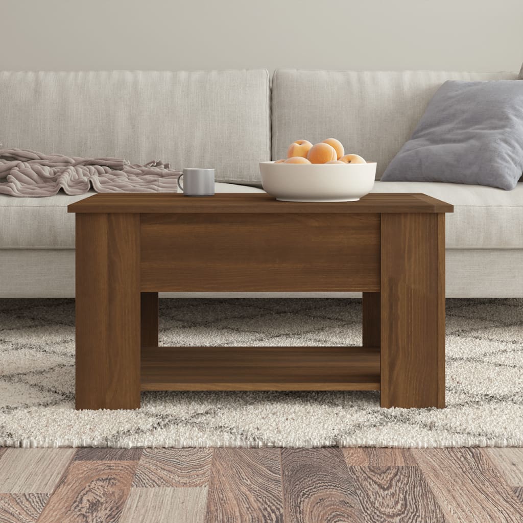 Coffee Table Brown Oak 79x49x41 cm Engineered Wood