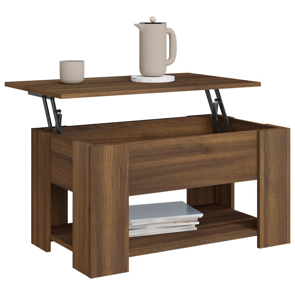 Coffee Table Brown Oak 79x49x41 cm Engineered Wood