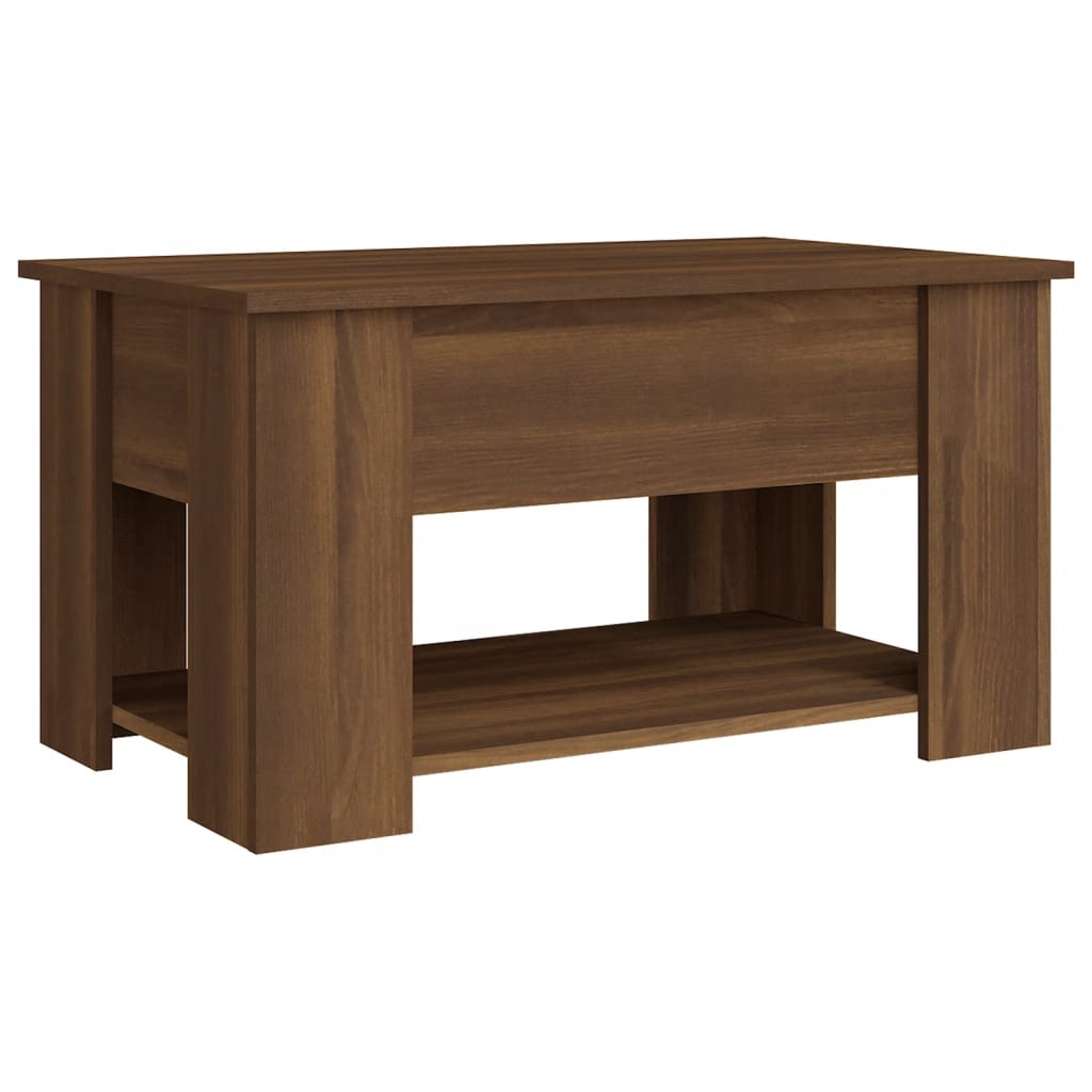 Coffee Table Brown Oak 79x49x41 cm Engineered Wood