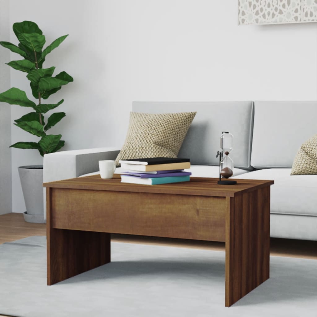 Coffee Table Brown Oak 80x50.5x41.5 cm Engineered Wood