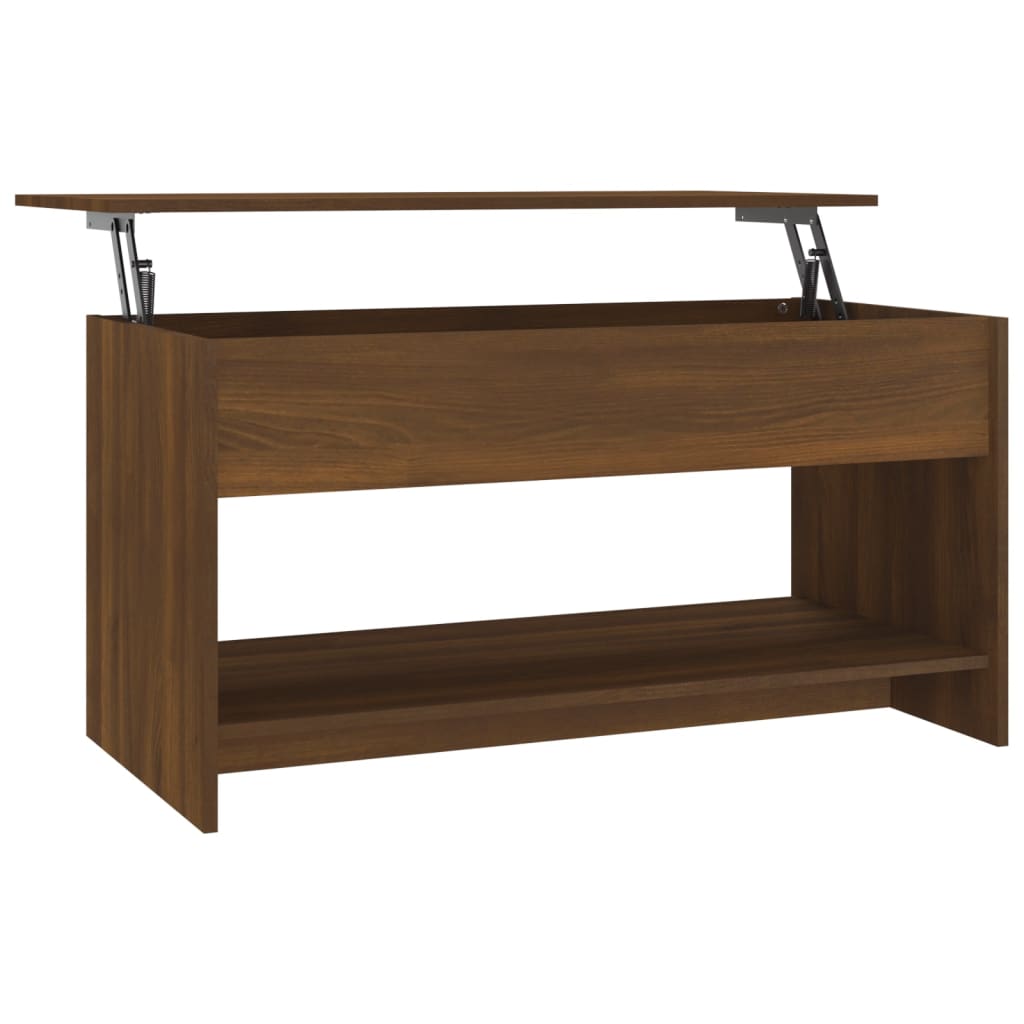Coffee Table Brown Oak 102x50x52.5 cm Engineered Wood