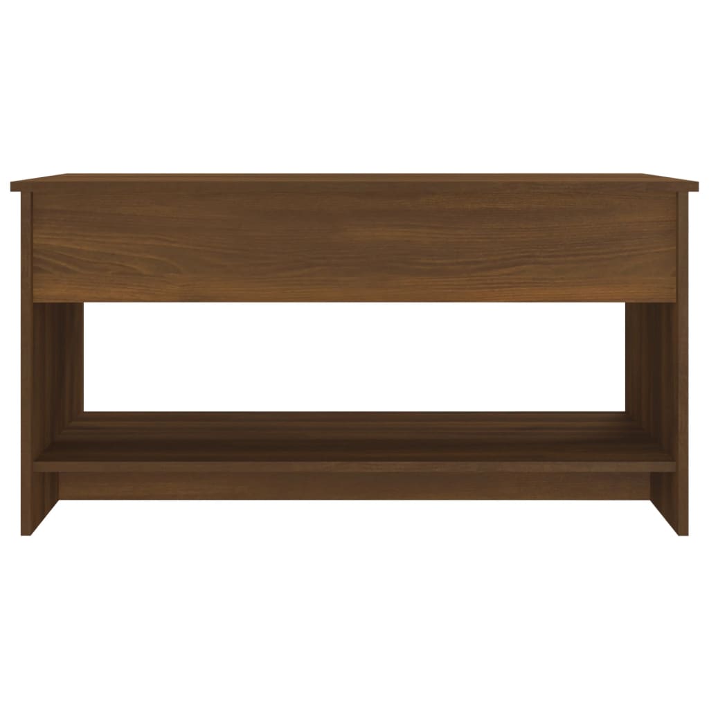 Coffee Table Brown Oak 102x50x52.5 cm Engineered Wood