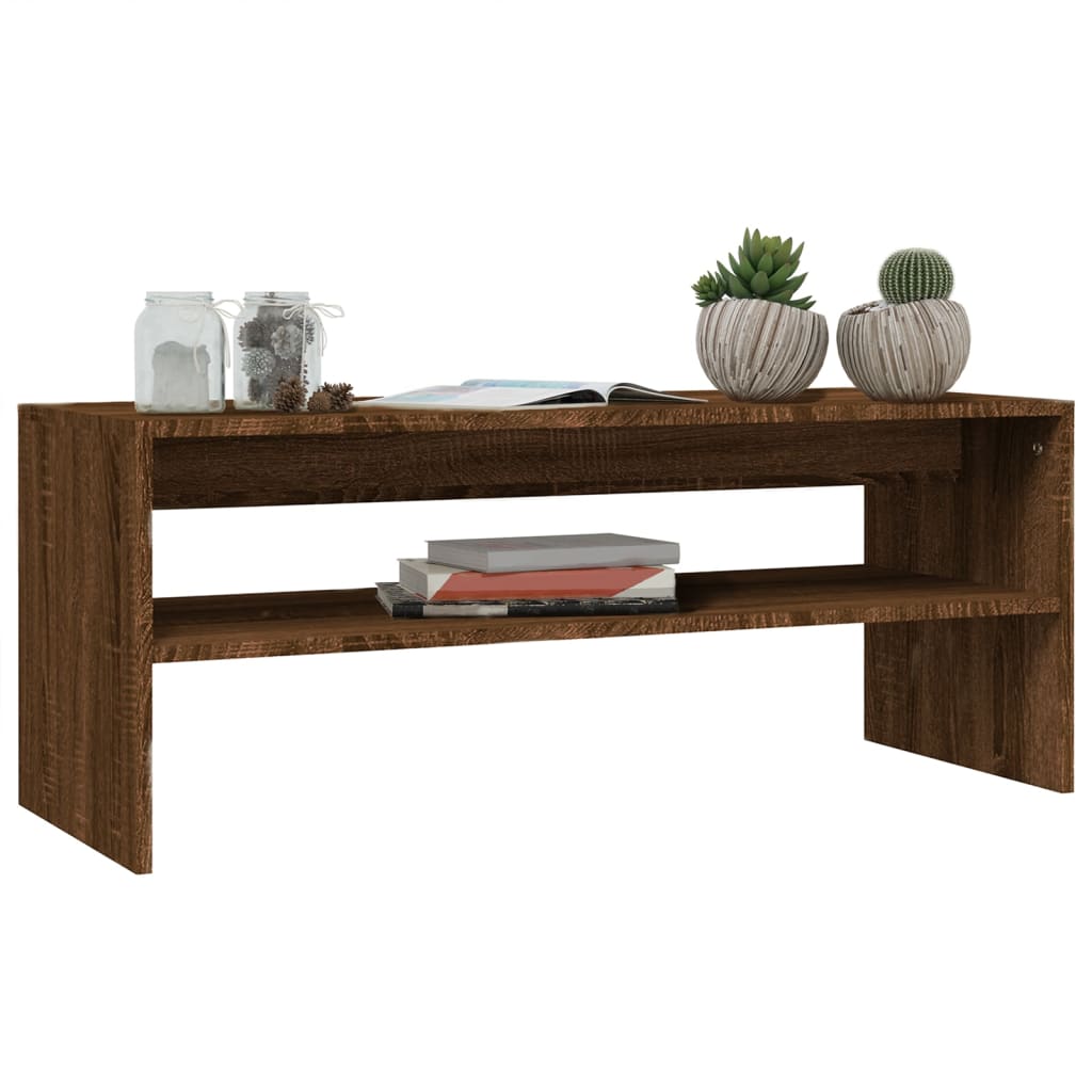 Coffee Table Brown Oak 100x40x40 cm Engineered Wood