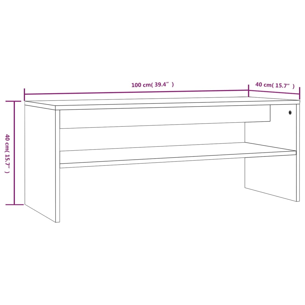 Coffee Table Brown Oak 100x40x40 cm Engineered Wood