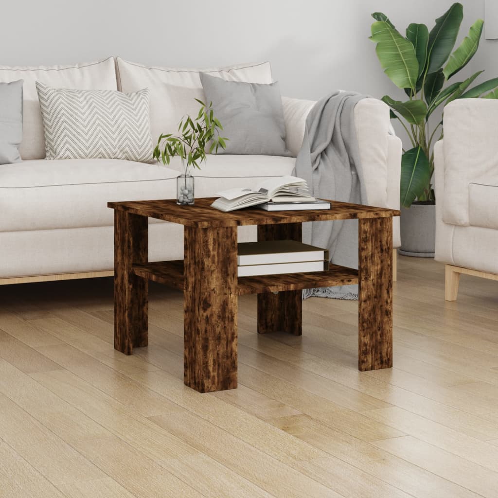 Coffee Table Smoked Oak 60x60x42 cm Engineered Wood