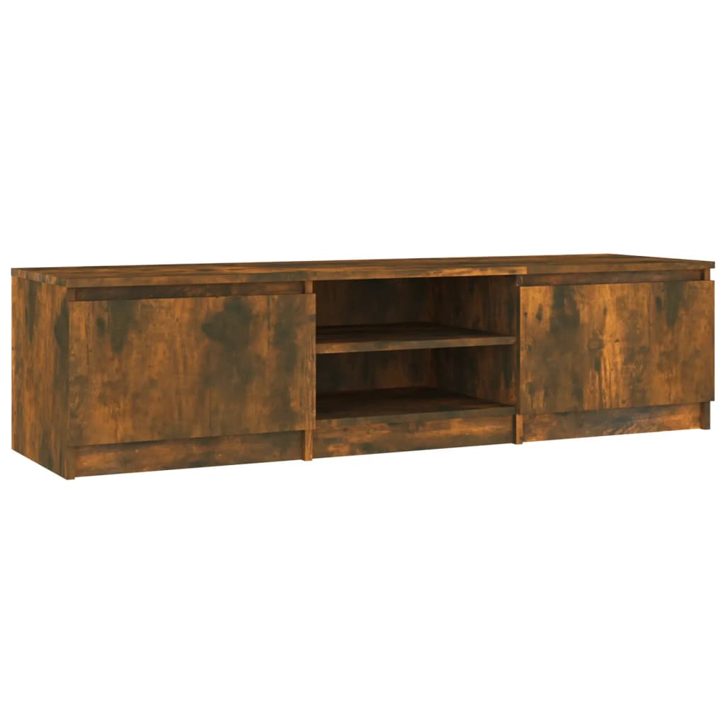Modern Wooden 55 Inch TV Tele Stand Unit Cabinet With 2 Doors & Open Storage