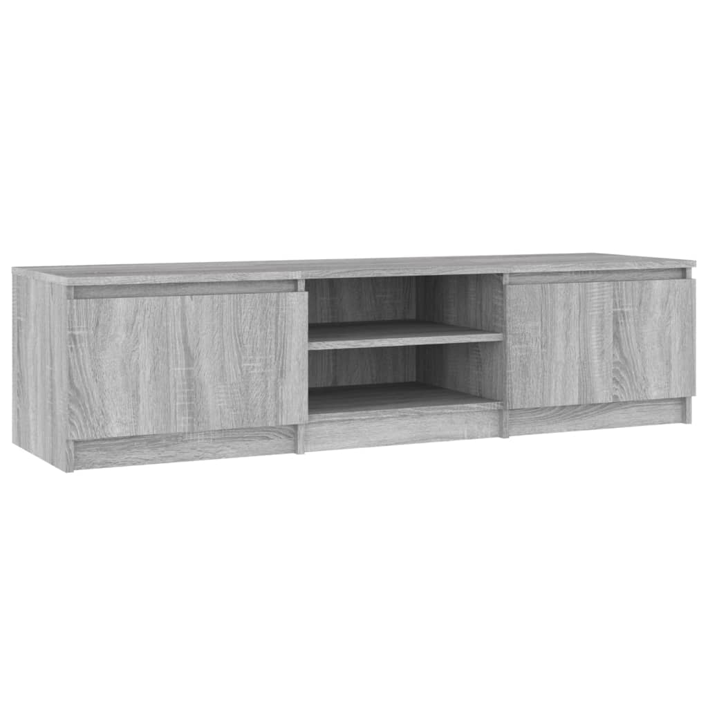 Modern Wooden 55 Inch TV Tele Stand Unit Cabinet With 2 Doors & Open Storage