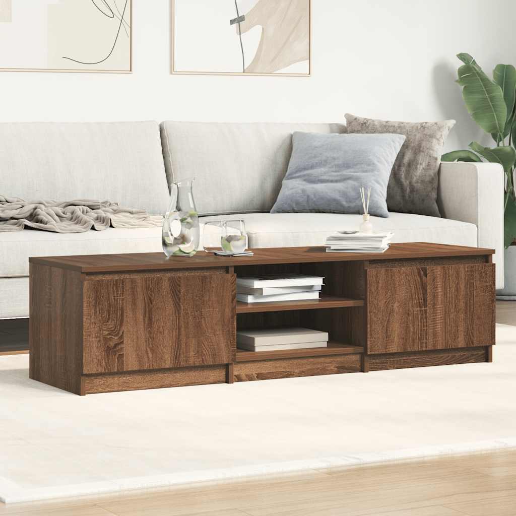 Modern Wooden 55 Inch TV Tele Stand Unit Cabinet With 2 Doors & Open Storage