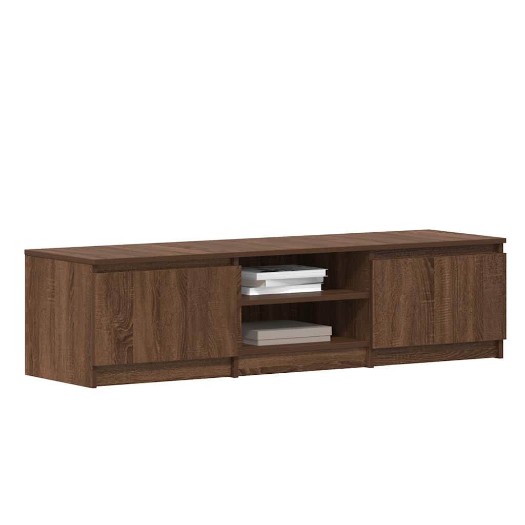 Modern Wooden 55 Inch TV Tele Stand Unit Cabinet With 2 Doors & Open Storage