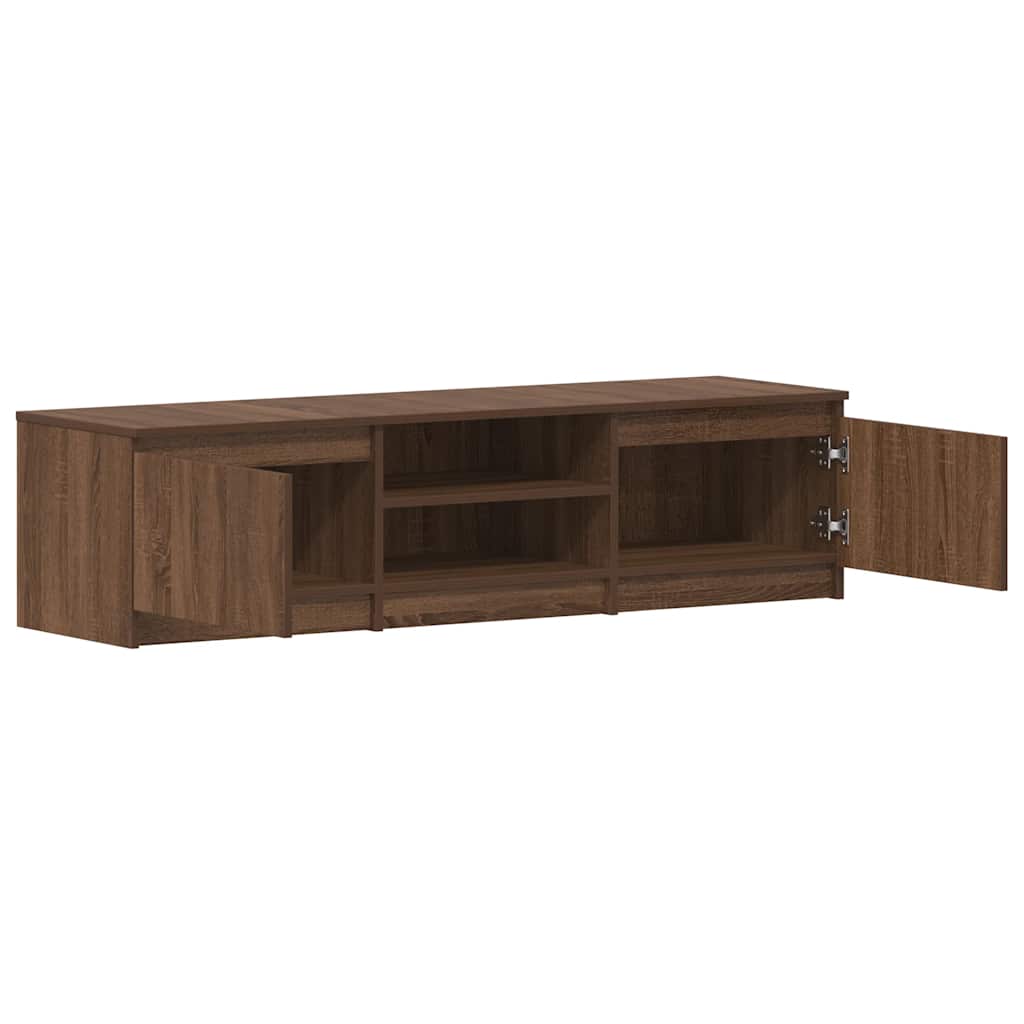 Modern Wooden 55 Inch TV Tele Stand Unit Cabinet With 2 Doors & Open Storage
