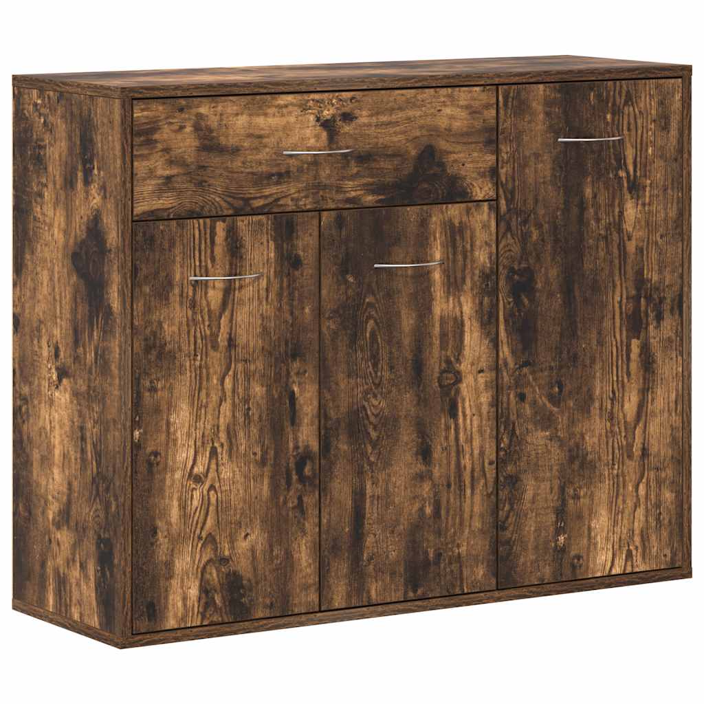 Modern Wooden Sideboard Storage Cabinet Unit With 3 Doors & Drawer Wood