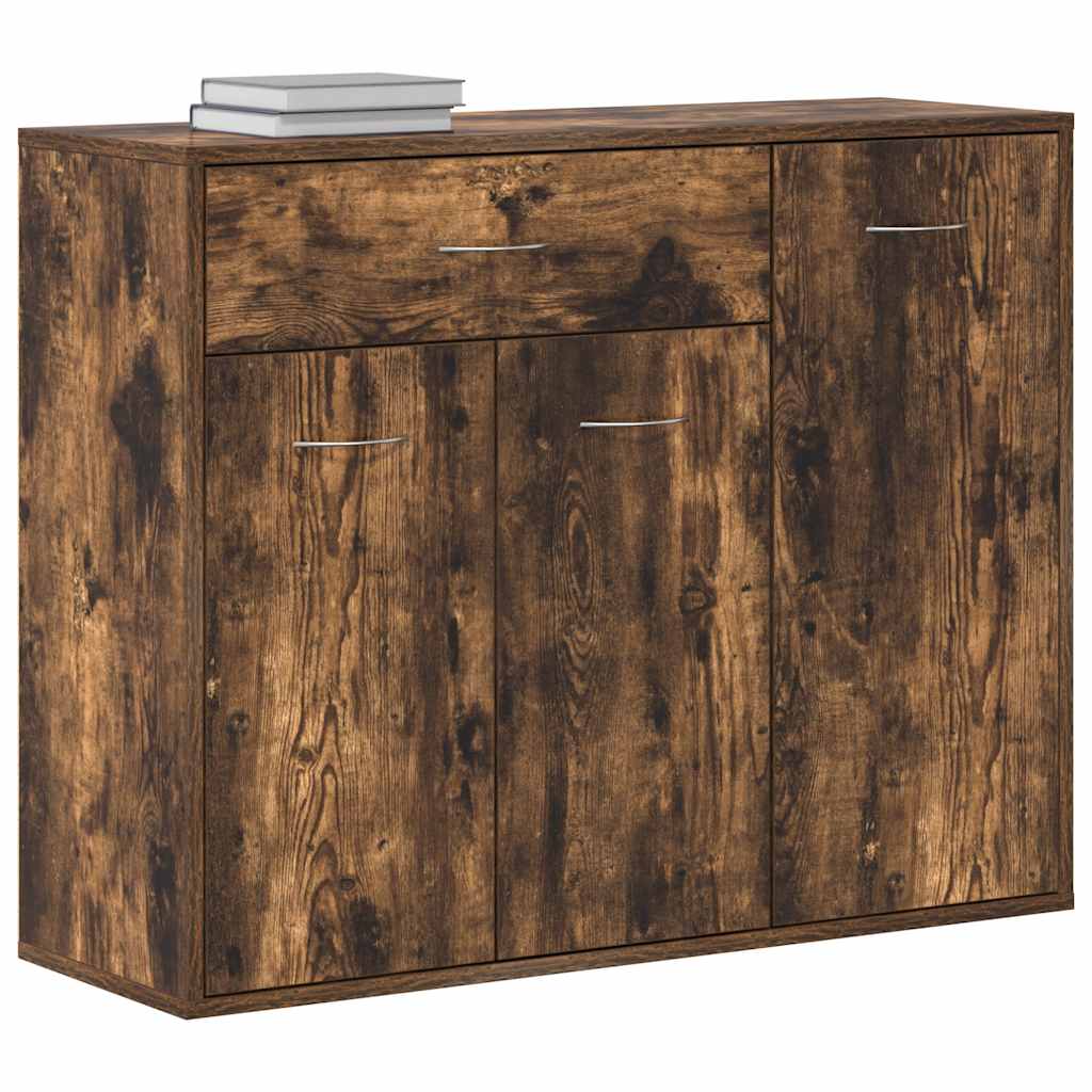 Modern Wooden Sideboard Storage Cabinet Unit With 3 Doors & Drawer Wood
