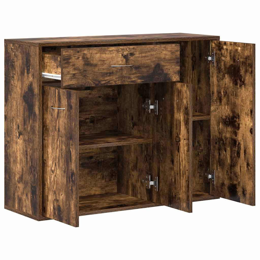 Modern Wooden Sideboard Storage Cabinet Unit With 3 Doors & Drawer Wood