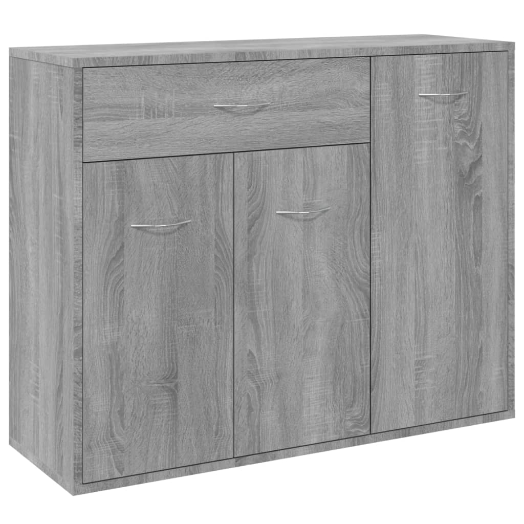 Modern Wooden Sideboard Storage Cabinet Unit With 3 Doors & Drawer Wood