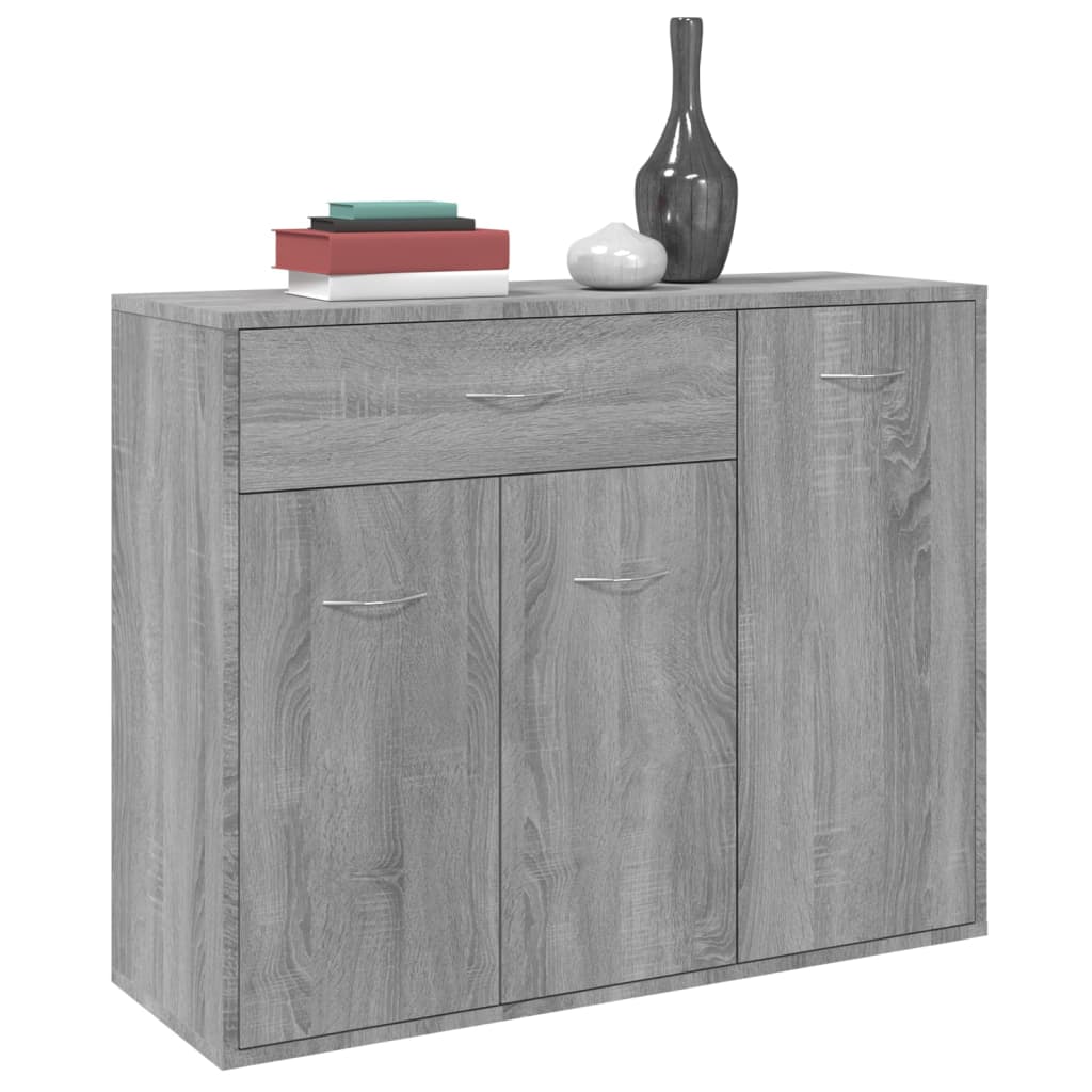 Modern Wooden Sideboard Storage Cabinet Unit With 3 Doors & Drawer Wood