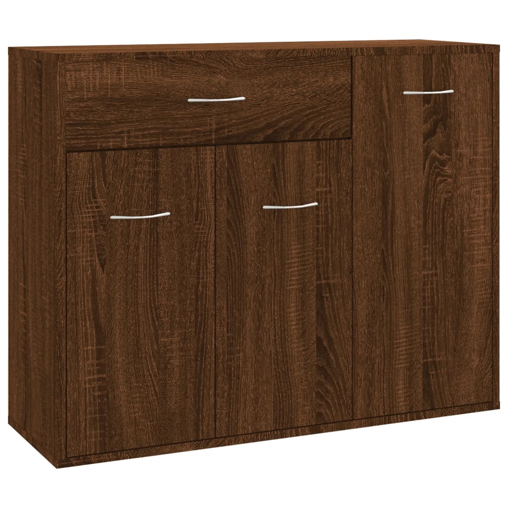 Modern Wooden Sideboard Storage Cabinet Unit With 3 Doors & Drawer Wood