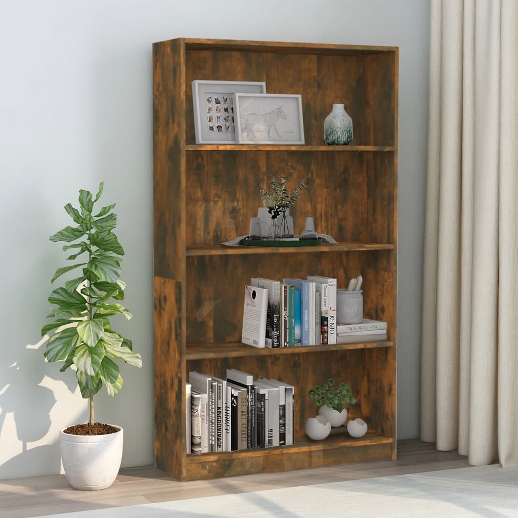 Modern Wooden 4-Tier Open Bookcase Book Storage Cabinet Unit Shelving Wood