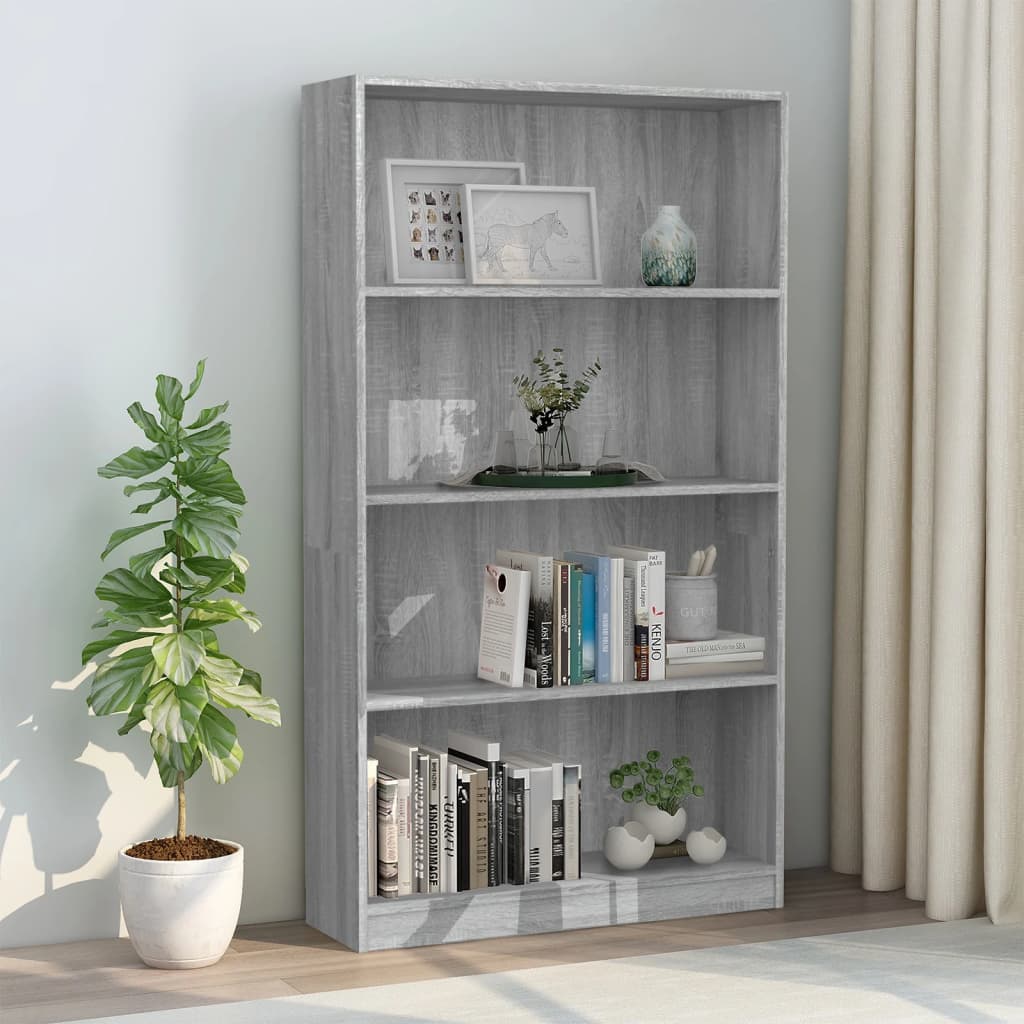 Modern Wooden 4-Tier Open Bookcase Book Storage Cabinet Unit Shelving Wood