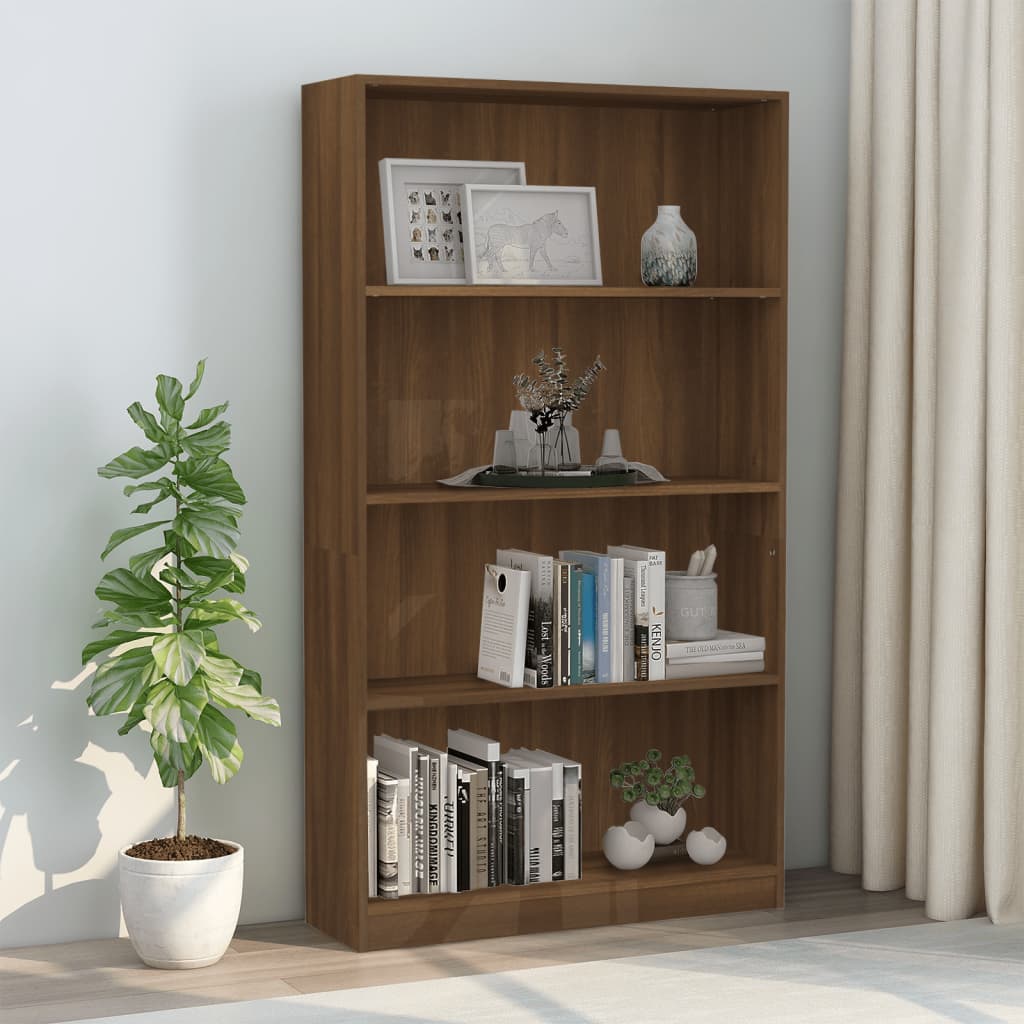 Modern Wooden 4-Tier Open Bookcase Book Storage Cabinet Unit Shelving Wood