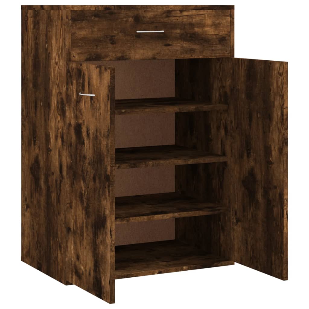 Shoe Cabinet Smoked Oak 60x35x84 cm Engineered Wood